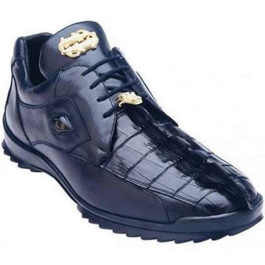 Belvedere Mens Blue Hornback Gator Sneaker Eyes Vasco 336122