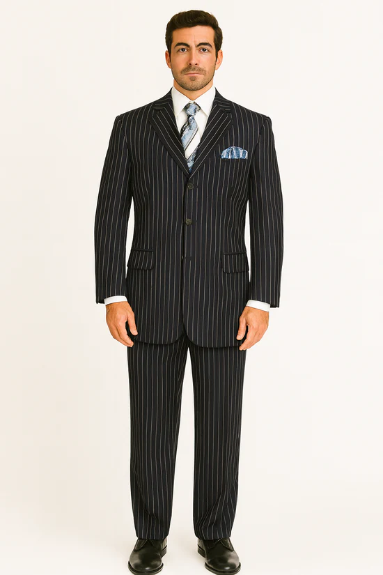 Chalk Bold Men's Sharp Bold White Pinstripe Available in 5 Color (Dress To kill!)