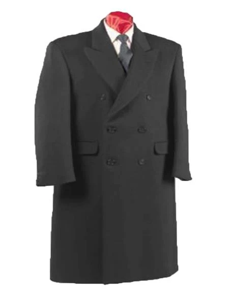 Alberto Nardoni Authentic Fully Lined Double Breasted Men's Dress Coat Wool Blend Long Overcoat