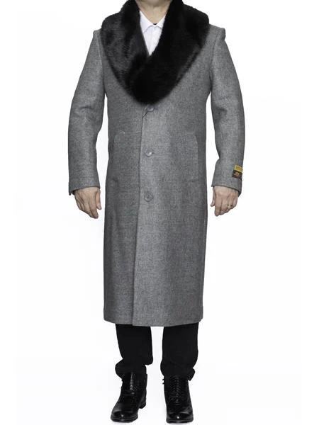 Men's Big And Tall Overcoat Long Men's Dress Topcoat - Winter coat Outerwear Coat Up to Size 68 Regular Fit