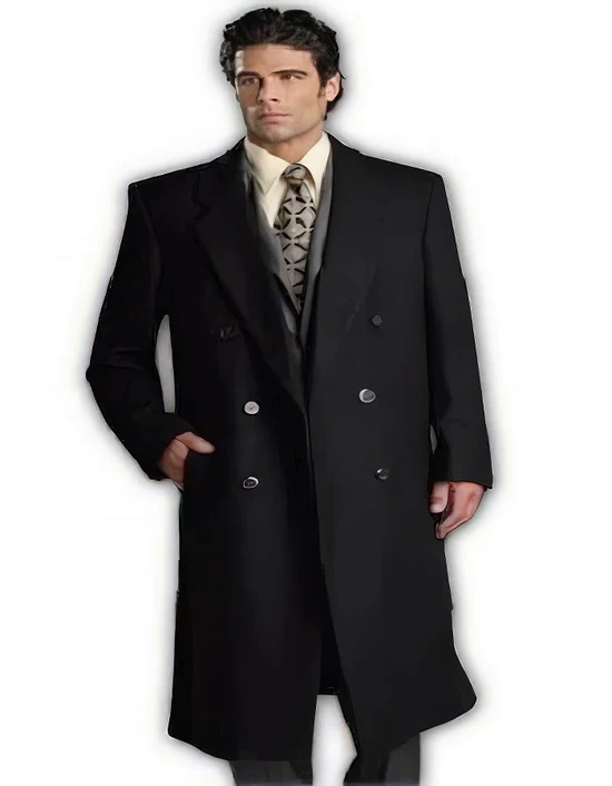Man Bent Fully Lined Double Breasted 6 Buttons Mens Dress Coat Long Long Men Dress Topcoat - Winter coat ~ Mens Overcoat Designer Men's Mens Peacoat Sale