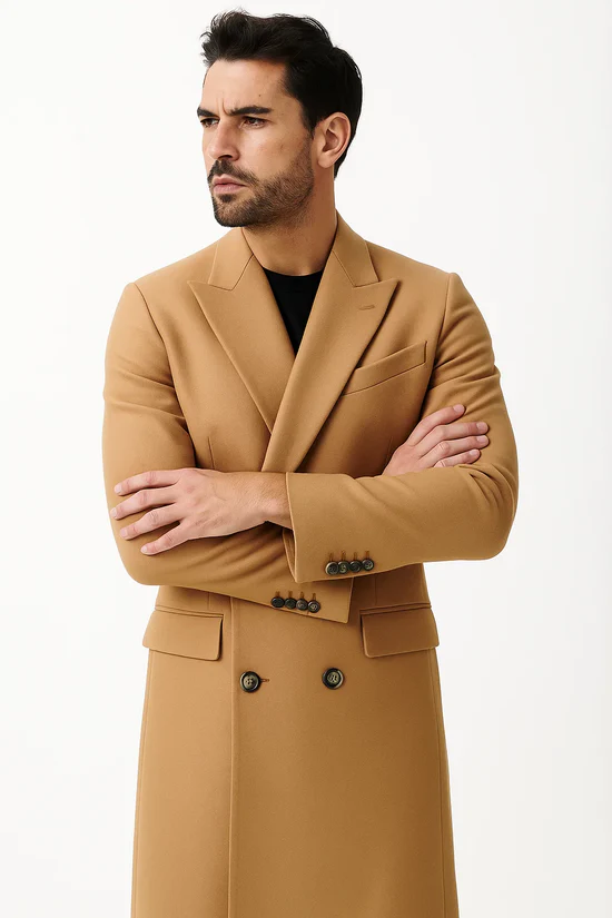 Double Breasted Long Ankle length Designer men's Wool Peacoat Sale overcoats Long Dress | Winter men's Topcoat Sale