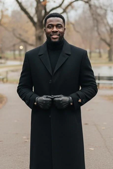 Men's Charcoal Single Breasted Full Length Top Coat Seattle
