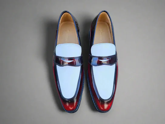Two Tone Patent Leather Penny Loafer