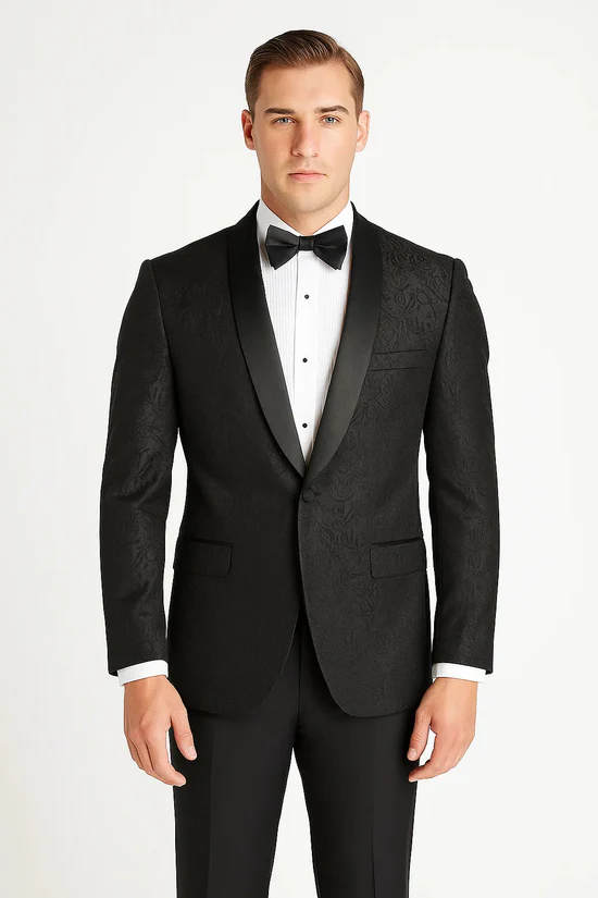 Men'S Black Velvet Paisley Suit Jacket Velour Men'S Blazer Jacket Sport Coat Dinner Jacket