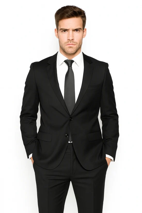 Alberto Nardoni Black 3 Pieces Summer Linen Wedding/Groom/Groomsmen Suit Jacket & Pants & Suit 2 Buttons Suit