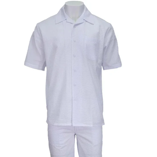 White Seersucker 2pc Set by Alligator Warehouse