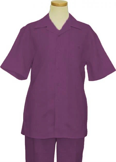 Linen Walking Suit Purple