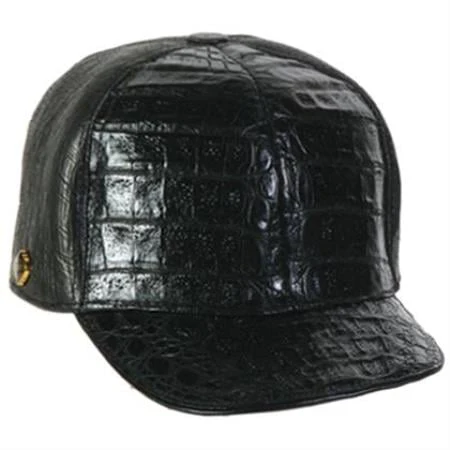 Genuine Ostrich World Best Alligator ~ Gator Skin Exotic Skin Baseball Cap Negro
