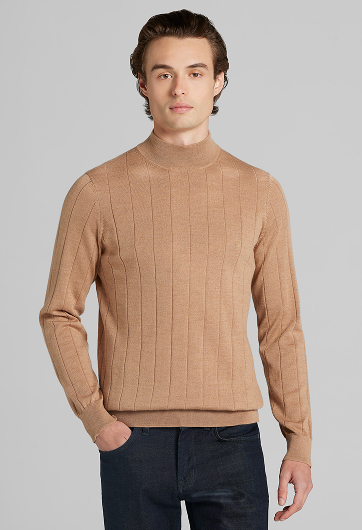 Merino Wool Mock Neck Sweater