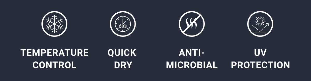 Temperature Control Quick Dry Anti-microbial UV Protection