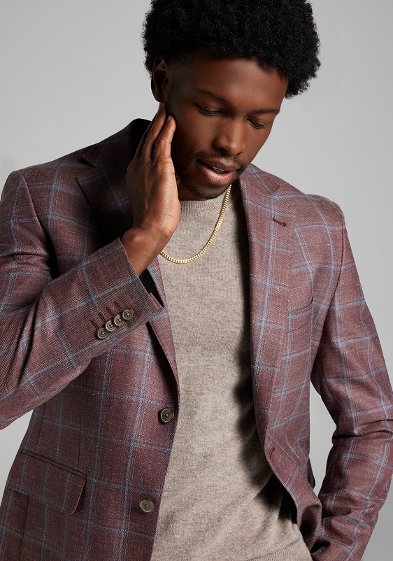 Classic Fit Wool Blend Windowpane Sport Coat