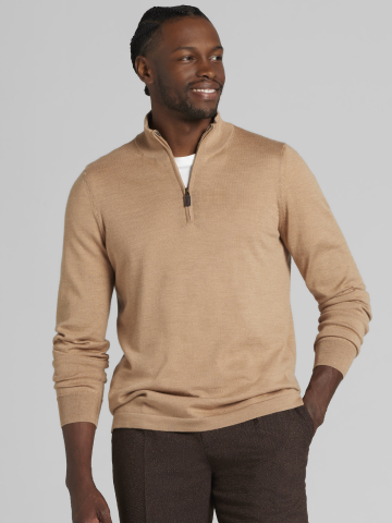 Merino Wool Quarter Zip Sweater
