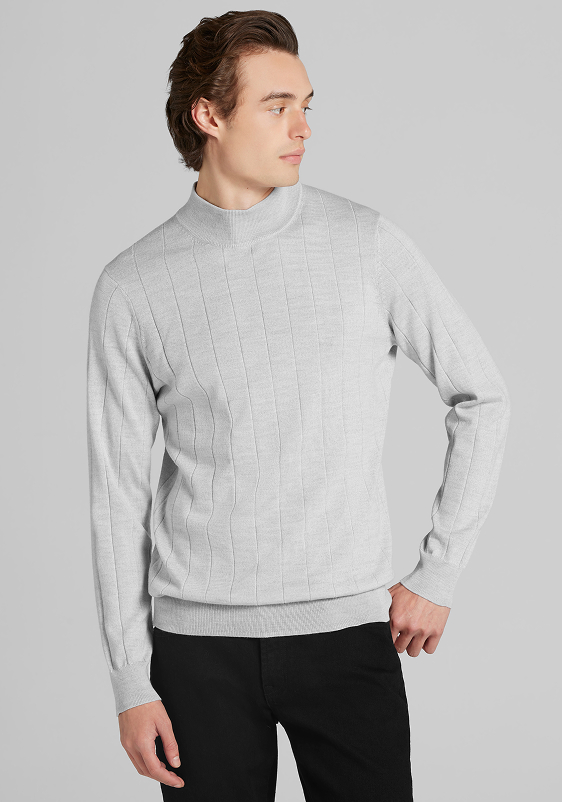 Merino Wool Mock Neck Sweater