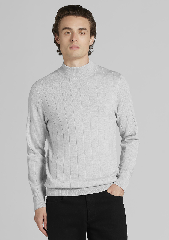 Merino Wool Mock Neck Sweater