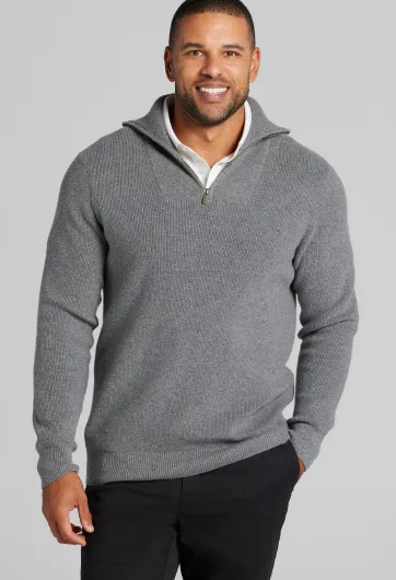 Ribbed Quarter Zip Sweater