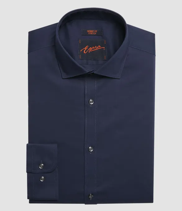 EGARA SKINNY FIT SOLID DRESS SHIRT