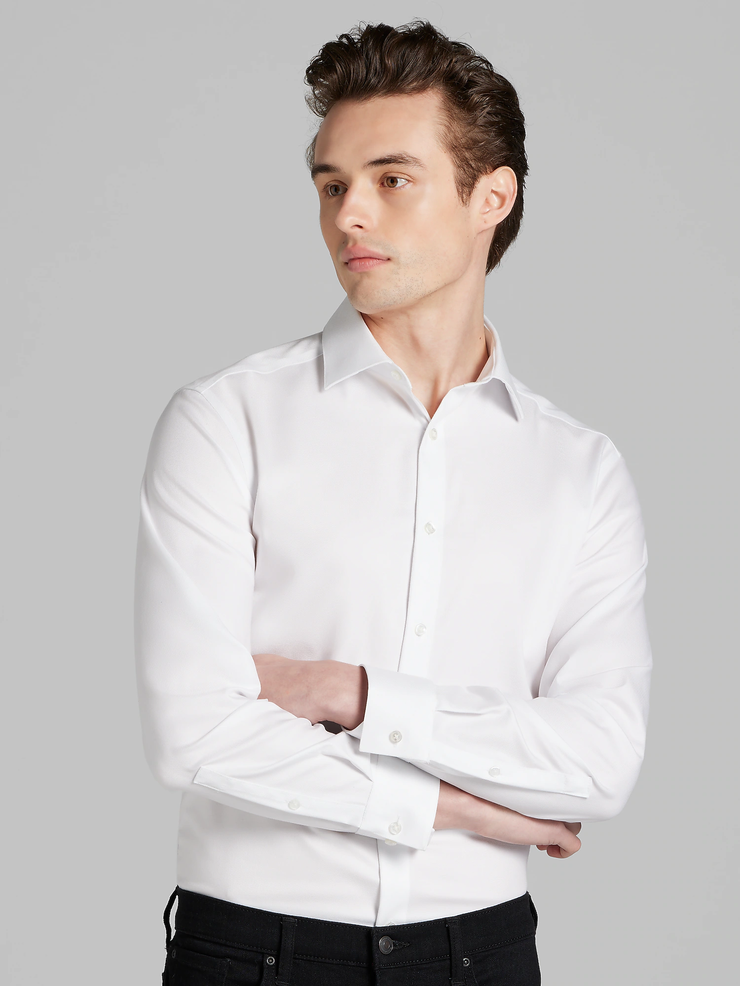 Calvin Klein Slim Fit Solid Supima Cotton Dress Shirt