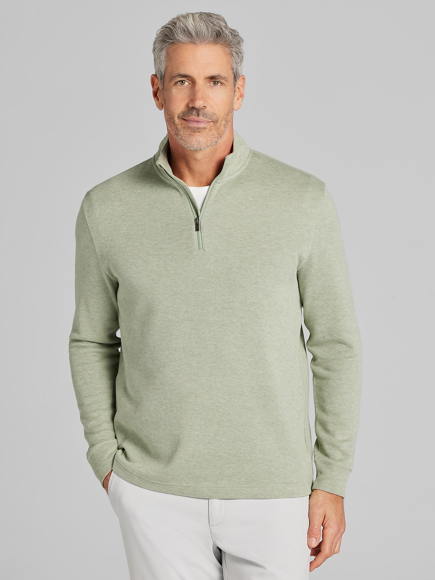 Joseph Abboud Cotton Modal Quarter Zip Pullover