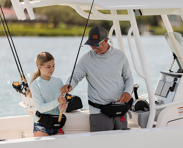 A girl casting a fishing rod
