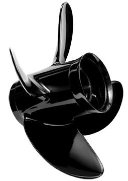 A black three-blade propeller.