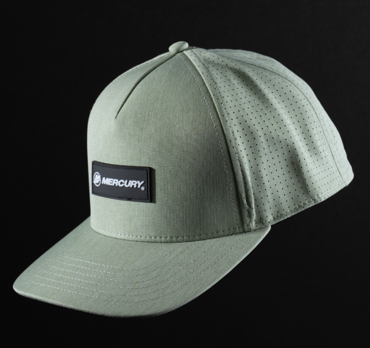 Light green Mercury trucker hat.