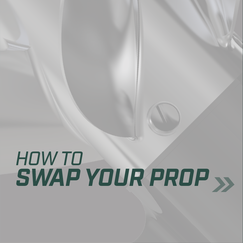 Text 'How to Swap Your Prop' on a metallic background featuring a screw and shiny mechanical curves.