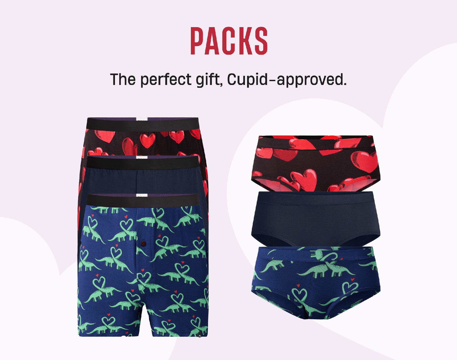 Packs | The perfect gift, cupid-approved. 