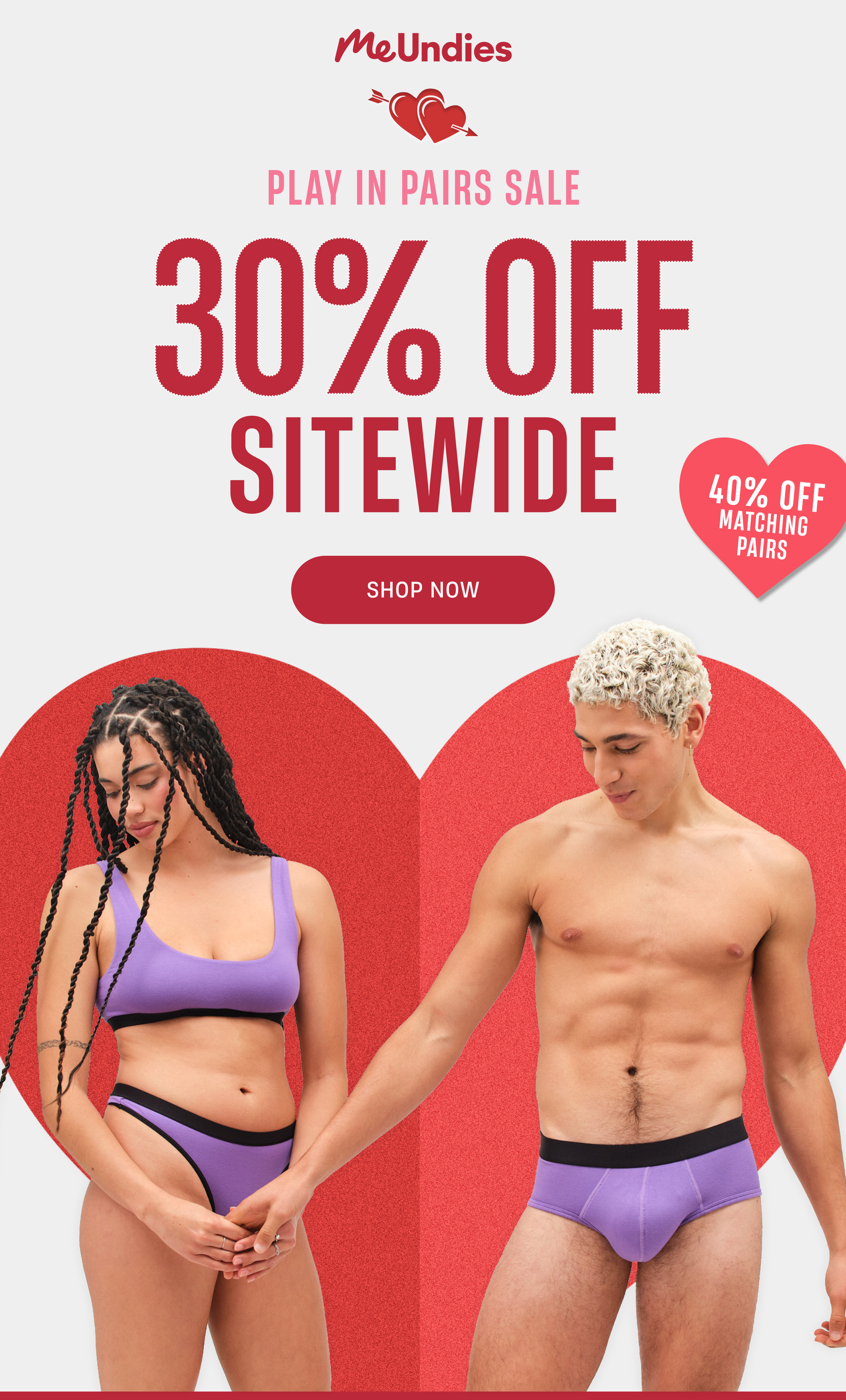 MeUndies | Play in pairs sale | 40% off matching pairs | Shop Now