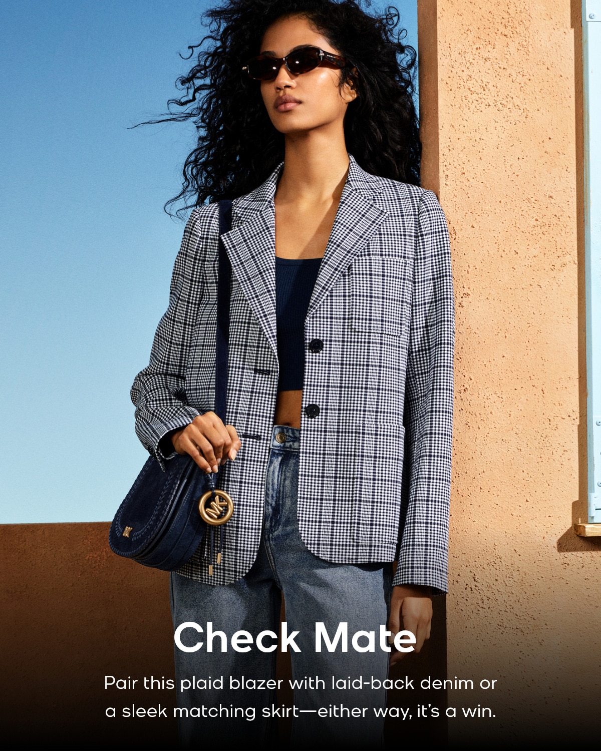 Check Mate Pair the plaid blazer with laid-back denim or a sleek matching skirt—either way, it's a win.