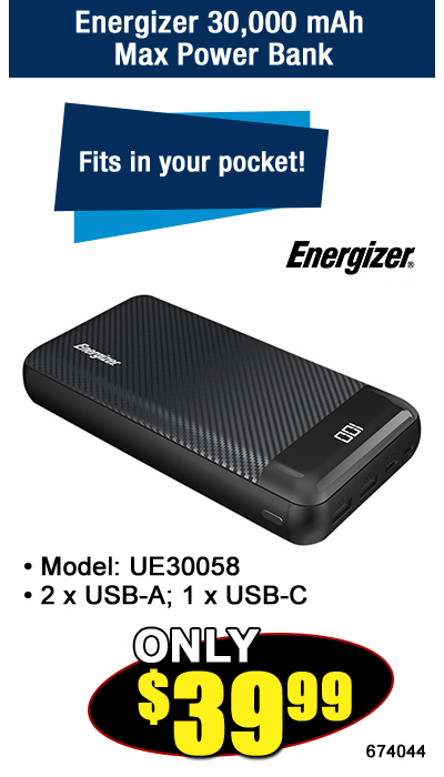 Energizer 30,000 mAh Max Power Bank