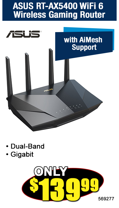 ASUS RT-AX5400 WiFi 6 Wireless Gaming Router