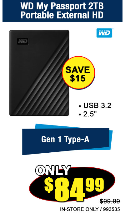 WD My Passport 2TB Portable External HD