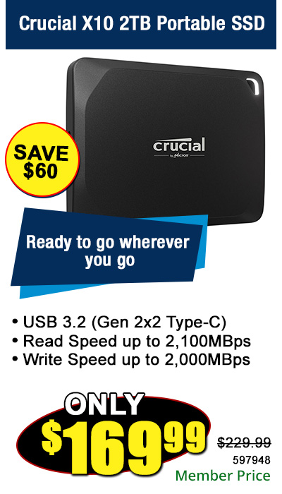 Crucial X10 2TB Portable SSD