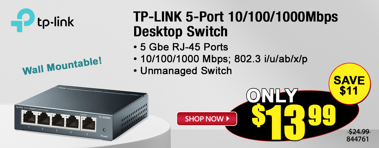 TP-LINK 5-Port 10/100/1000Mbps Desktop Switch - Shop Now