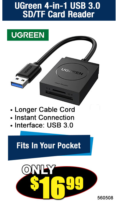 UGreen 4-in-1 USB 3.0 SD/TF Card Reader