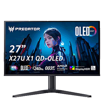 Acer Predator X27U X1bmiiphx 27" 2K WQHD (2560 x 1440) 240Hz OLED Gaming Monitor