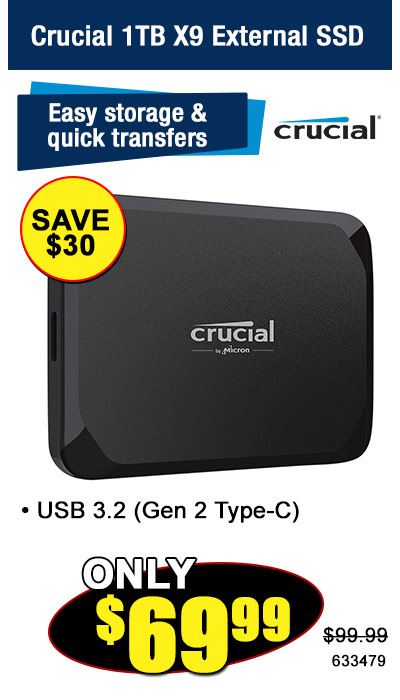 Crucial 1TB X9 External SSD 