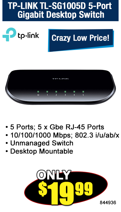 TP-LINK TL-SG1005D 5-Port Gigabit Desktop Switch