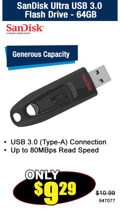 SanDisk Ultra USB 3.0 Flash Drive - 64GB