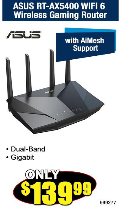 ASUS RT-AX5400 WiFi 6 Wireless Gaming Router