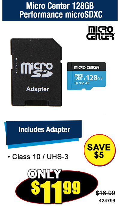 Micro Center 128GB Performance microSDXC