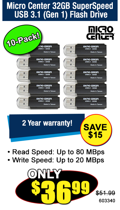 Micro Center 32GB SuperSpeed USB 3.1 (Gen 1) Flash Drive