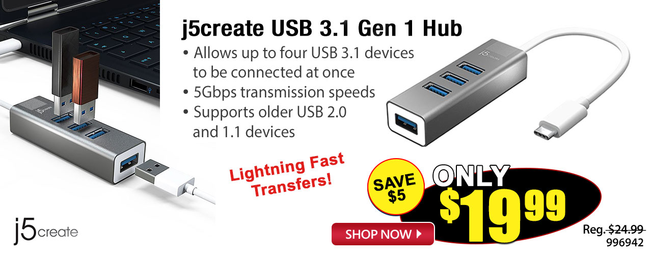 j5create USB 3.1 Gen 1 Hub