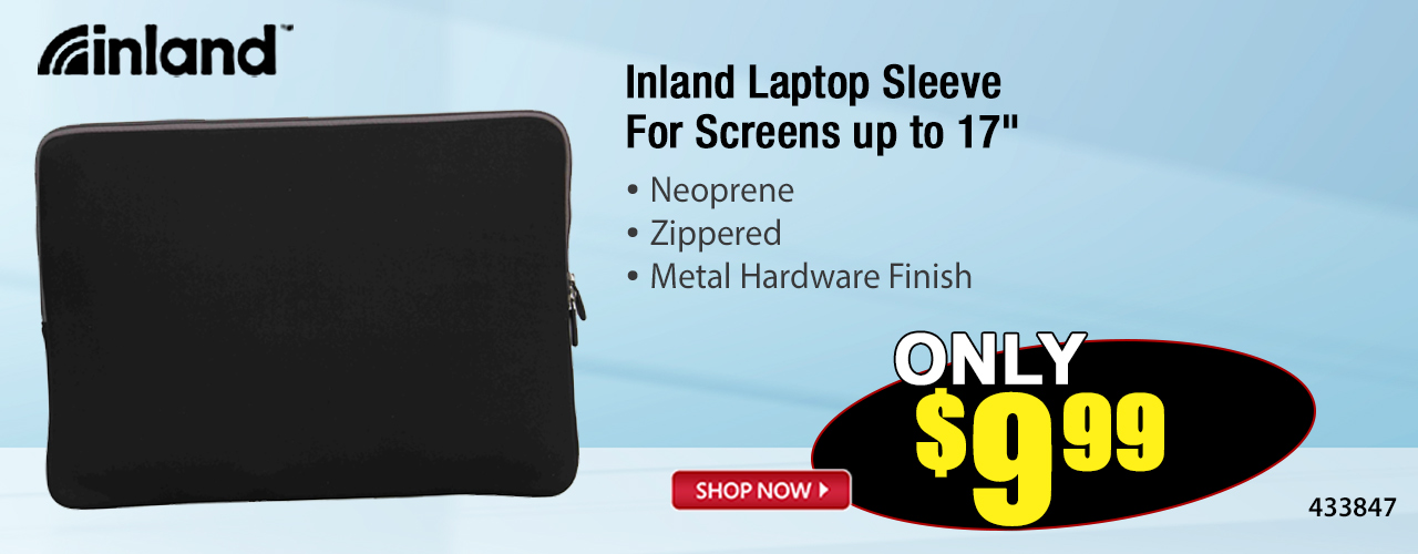 Inland Laptop Sleeve For Screens up to 17
