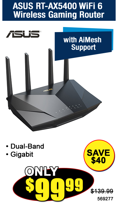 ASUS RT-AX5400 WiFi 6 Wireless Gaming Router