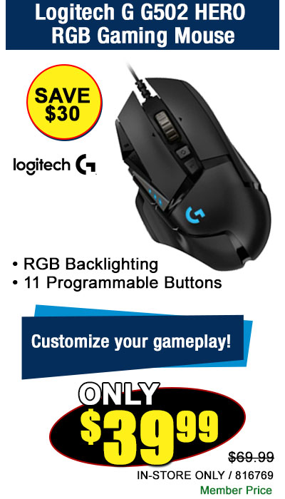 Logitech G G502 HERO RGB Gaming Mouse