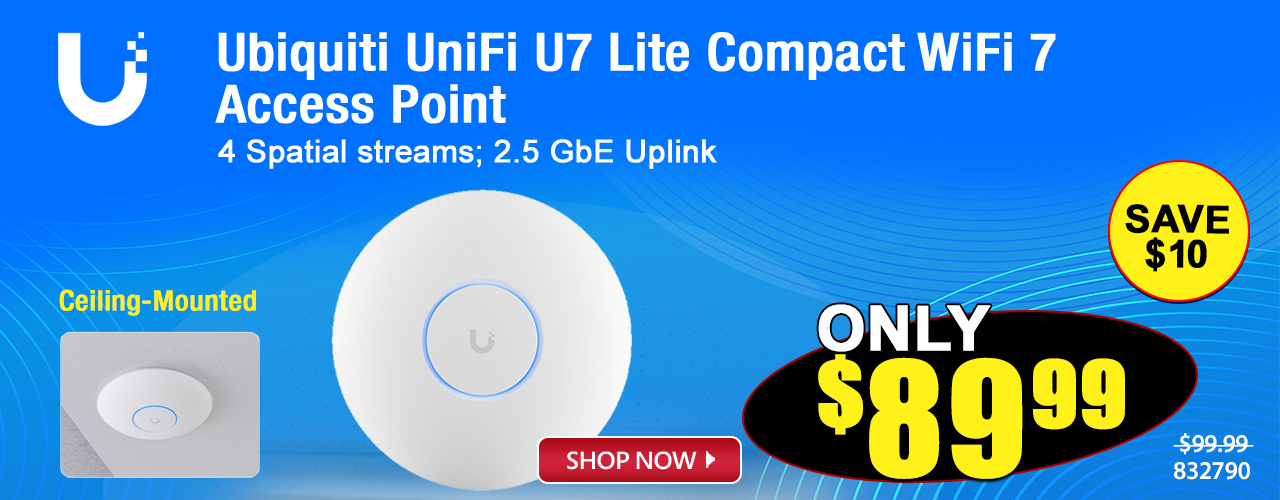 Ubiquiti UniFi U7 Lite Compact WiFi 7 Access Point - Shop Now