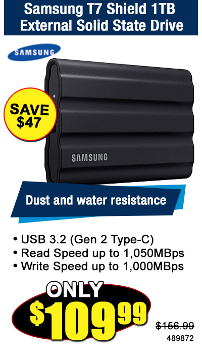 Samsung T7 Shield 1TB External Solid State Drive