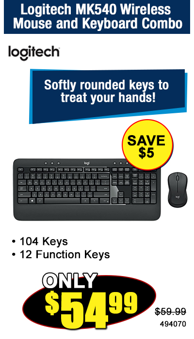 Logitech MK540 wireless Mouse and Keyboard Combo